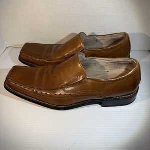 Stacy Adams Templin Brown Leather Bike Loafers Cognac Men's Sz 10.5 M MSRP $115